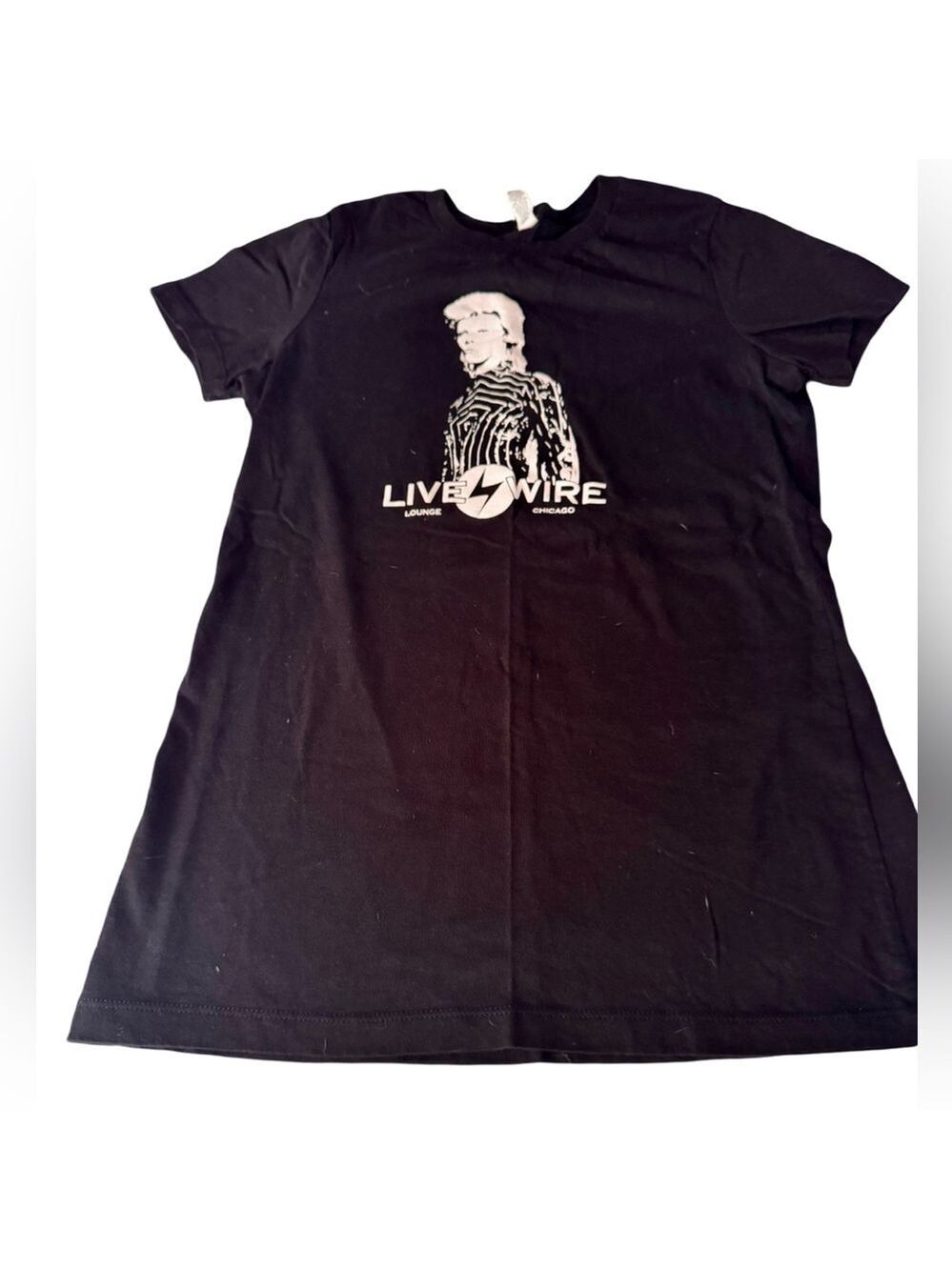 Live Wire Lounge Chicago Women’s Black T-Shirt Sz Lg